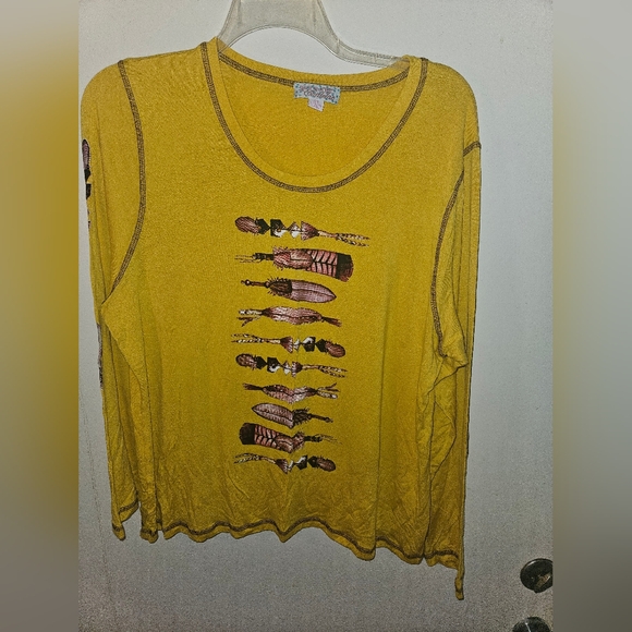 🛍 Pink Catella Western Long Sleeve Top 2X - Picture 2 of 5